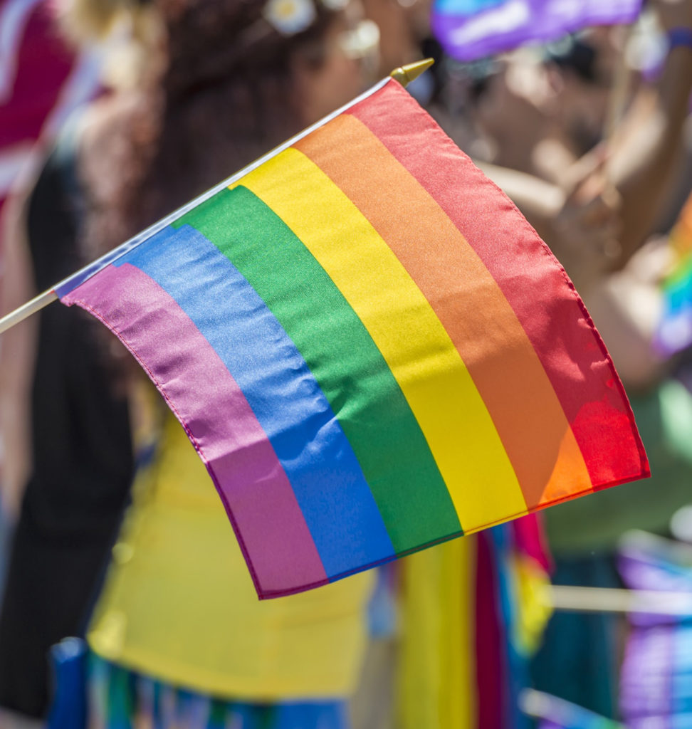 Close up a pride rainbow flag